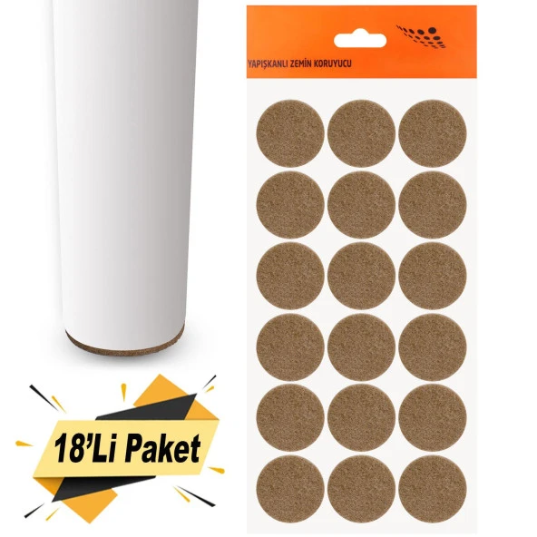 Nobel Masa Sandalye Parke Zemin Koruyucu Keçe Yapışkanlı 35 mm (18Li PAKET) ürün görseli 1