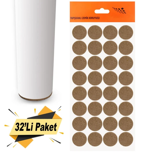 Nobel Masa Sandalye Parke Zemin Koruyucu Keçe Yapışkanlı 24 mm (32Li PAKET) ürün görseli 1