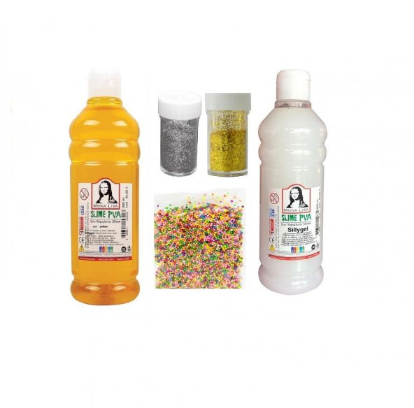 Slime Yapma Seti Sarı Renk Südor Hazır Slime Yapma Seti Renk Boya Sim Köpük Slime Paketi ürün görseli 1