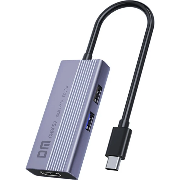 DM CHB059 Type-C To 4K HDMI 2*usb-A Pd 60W Sd ve Micro Sd Kart Okuyucu Çoklayıcı Hub ürün görseli 1