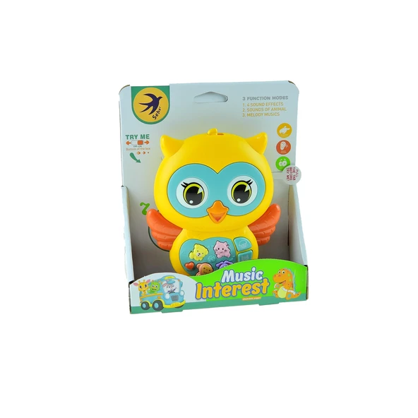 Oyuncak Sevimli Mini Baykuş Işıklı Sesli 15 Cm - Resim 2