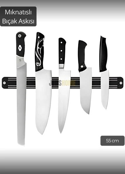 Bıçak Mıknatısı Askısı 55 cm Kalın Duvar Standı Çelik Bıçak Tutucu ürün görseli 1