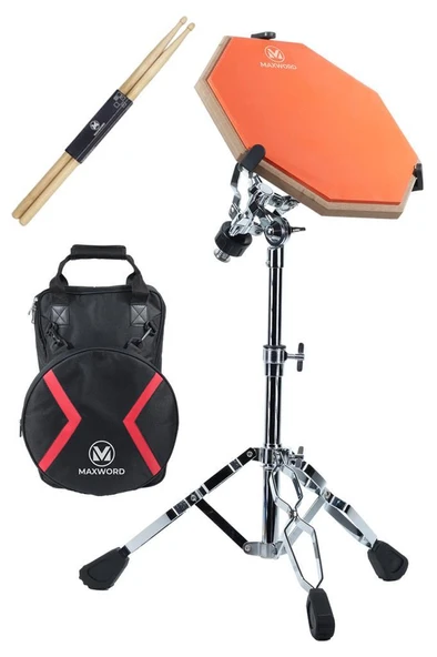 Maxword DD-239OR Pro Bateri Davul Çalışma Pedi Seti Drum Practice Pad Full Set ürün görseli 1