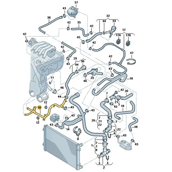 Audi A3 2001-2003 1.6 AKL Devirdaim Su Borusu 06A121065D - Resim 3
