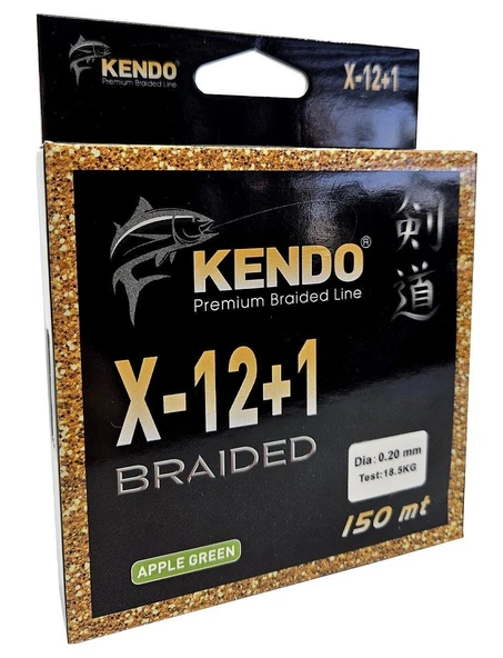 Kendo X-12+1 Braided 150m Apple Green Örgü İp ürün görseli 1