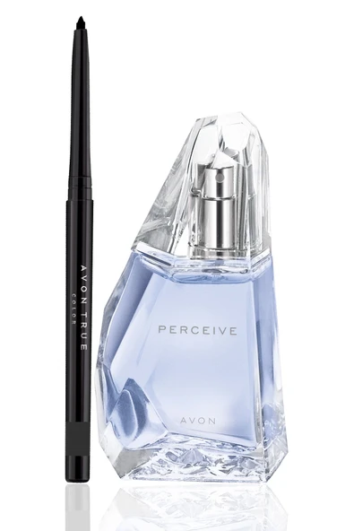 AVON Perceive Kadın 50ml EDP + Glimmerstick Asansörlü Göz Kalemi - Blackest Black Seti ürün görseli 1