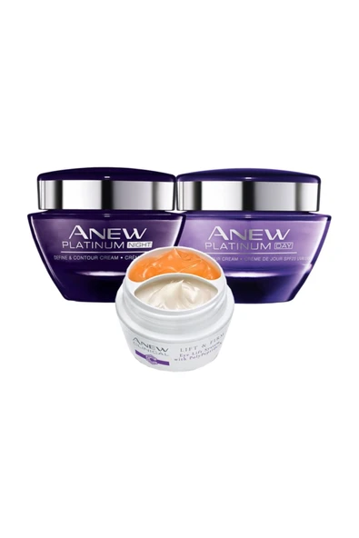 AVON Anew Platinum Gece Gündüz Ve Göz Çevresi 55 Yaş Üzeri Bakım Paketi ürün görseli 1
