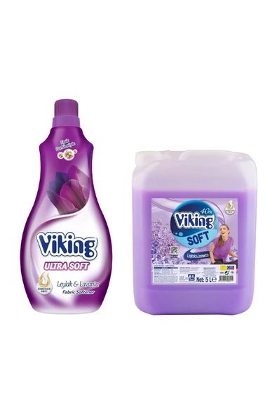 Viking Soft Leylak Ve Lavanta Çamaşır Yumuşatıcı 5 Lt + Ultra Soft Leylak Ve Lavanta 1440 Ml 2'li Set ürün görseli 1