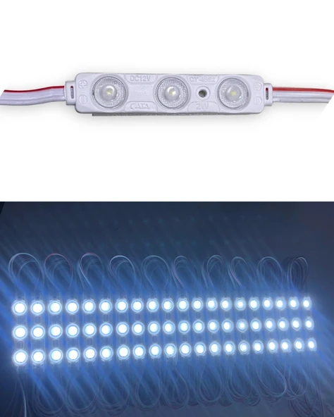 Beyaz 3 Ledli Kablolu Parmak Led 12 v 5 adet ürün görseli 1