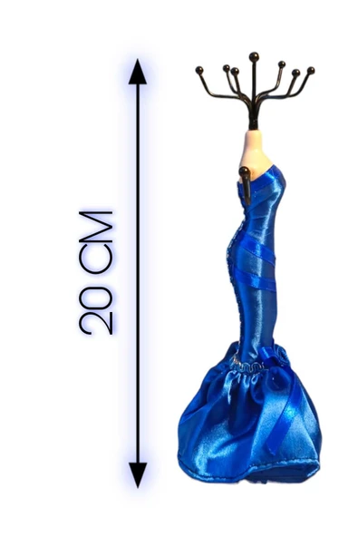Yenigeldi Mavi Renk (20 CM) Moda Heykel Şeklinde Takı Standı, Takılık, Küpelik, Takı Dolabı Düzenleyici ürün görseli 1