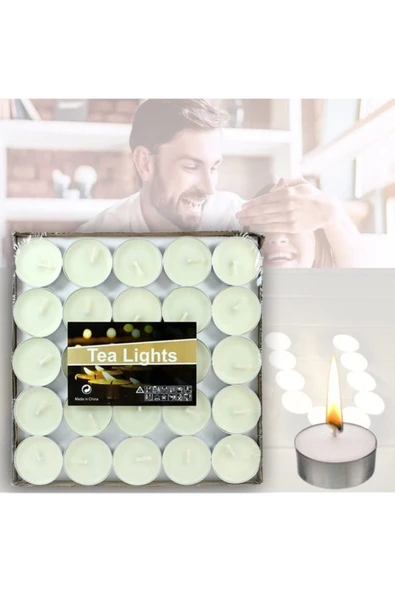 Süsle Baby Party Tealight Mum, 50 Adet, Beyaz ürün görseli 1