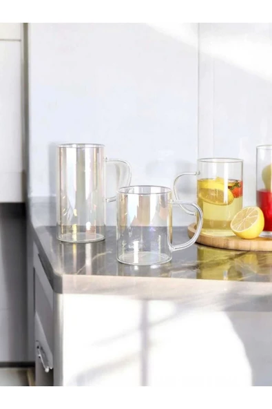 Yenigeldi 6 Adet Gökkuşağı Borosilicate Isıya Dayanıklı Termisil Rainbow Glass Cup ürün görseli 1