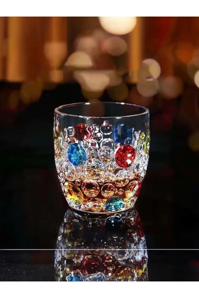 Yenigeldi 2 Adet (Y22)Renkli Vintage Premium Viski Bardağı , Burbon Kokteyl Bardak ürün görseli 1