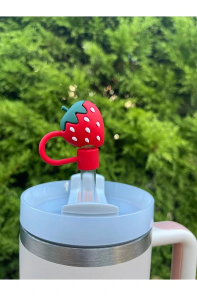 Yenigeldi 1 adet Kırmızı Çilekli (10mm) Pipet Tıpası/ Pipet Tıpası ürün görseli 1