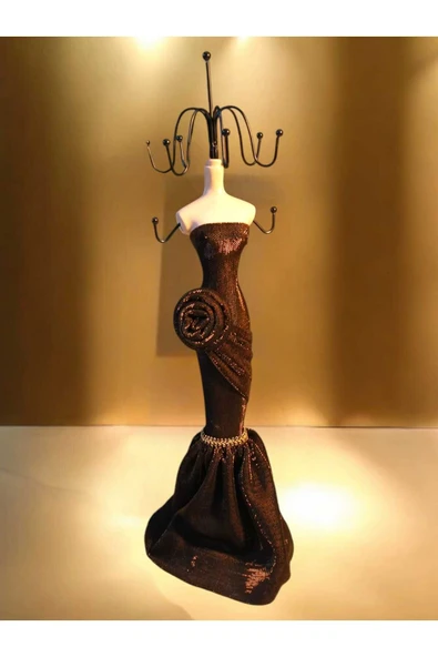 Yenigeldi Kahverengi (38 CM) Moda Heykel Şeklinde Takı Standı, Takılık, Küpelik, Takı Dolabı Düzenleyici ürün görseli 1