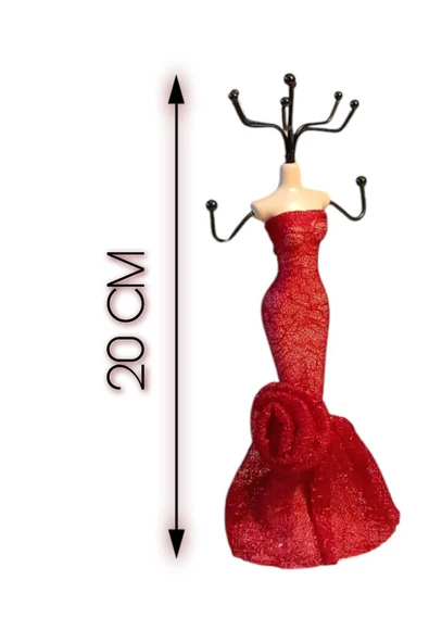 Yenigeldi Kırmızı Renk (20 CM) Moda Heykel Şeklinde Takı Standı, Takılık, Küpelik, Takı Dolabı Düzenleyici ürün görseli 1