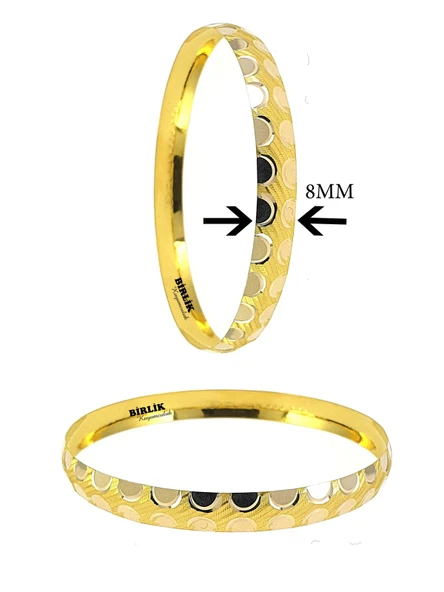 Benekli Model Hediyelik Takı Bileziği 8 MM Oluklu ürün görseli 1