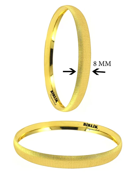 Simli Hediyelik Takı Bileziği 8 MM Oluklu ürün görseli 1