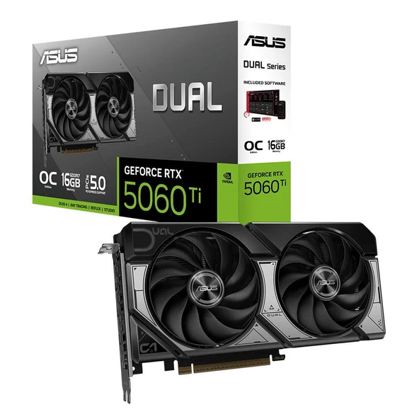 Asus RTX 5060 TI Dual OC Edition DUAL-RTX5060TI-O16G 128 Bit GDDR7 16 GB Ekran Kartı ürün görseli 1