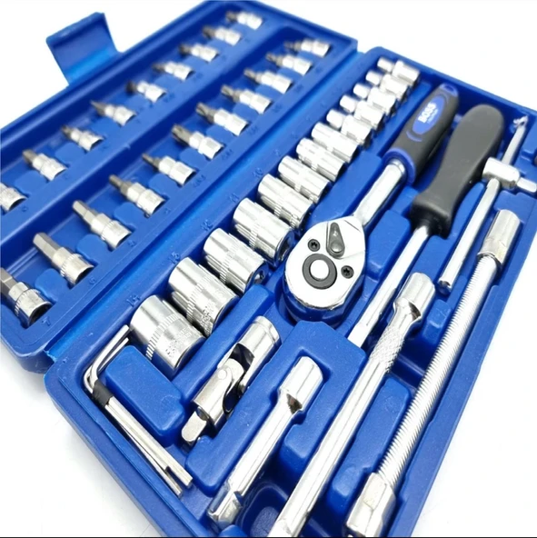 Boss 46 Parça 1/4" Lokma Takımı (Mavi Kutulu) ürün görseli 1