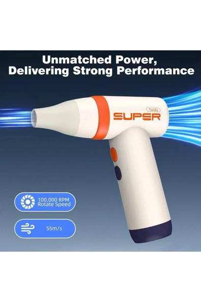 Inovaxis Mini Turbo Jet Fan Üfleyici Bahçe Mangal Araba Kurulama Kullanım ürün görseli 1