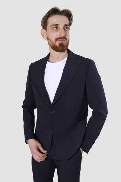 Erkek Jogger Slim Fit Takım Elbise RIGA05-LACİVERT ürün görseli 1