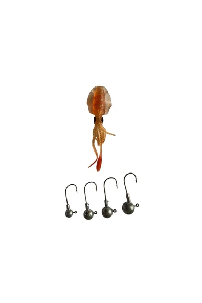 Aqua Salty Enzo Soft Swim Calamari 95mm + Jig Head ürün görseli 1