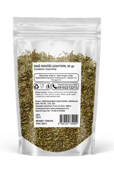 Dağ Kekikiği (Zahter) 30 gr. - Resim 2