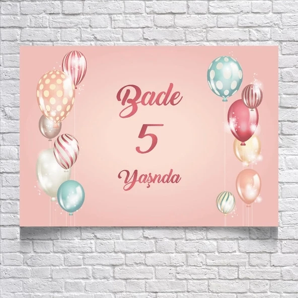 Balon Temalı Doğum Günü Afişi 70x100 Cm ürün görseli 1
