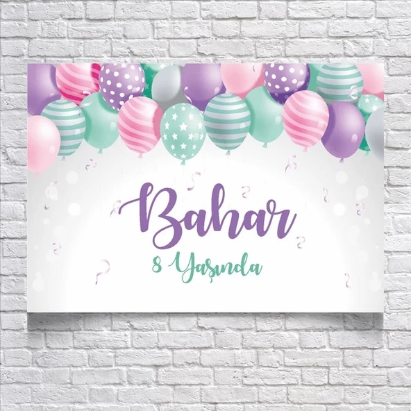 Balon Temalı Doğum Günü Afişi 70x100 Cm ürün görseli 1