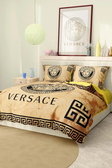 Marka Nevresim Takımı Çift Kişilik Pamuklu Saten Kumaş 6 Parça 3D Dijital Baskı Duvet Cover Set Model No:88 ürün görseli 1