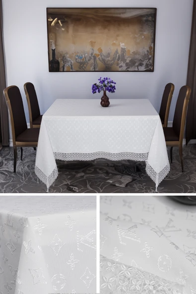 Louis Vuitton Masa Örtüsü 160*220 Cm "BRODE GÜPÜRLÜ" KDK İplik Özel Jakar Dokuma Dertsiz Leke Tutmaz Özel Kutulu ürün görseli 1