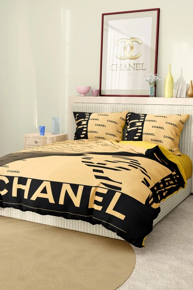 Marka Nevresim Takımı Çift Kişilik Pamuklu Saten Kumaş 6 Parça 3D Dijital Baskı Duvet Cover Set Model No:24 ürün görseli 1