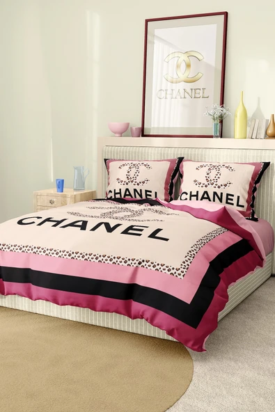 Marka Nevresim Takımı Çift Kişilik Pamuklu Saten Kumaş 6 Parça 3D Dijital Baskı Duvet Cover Set Model No:18 ürün görseli 1
