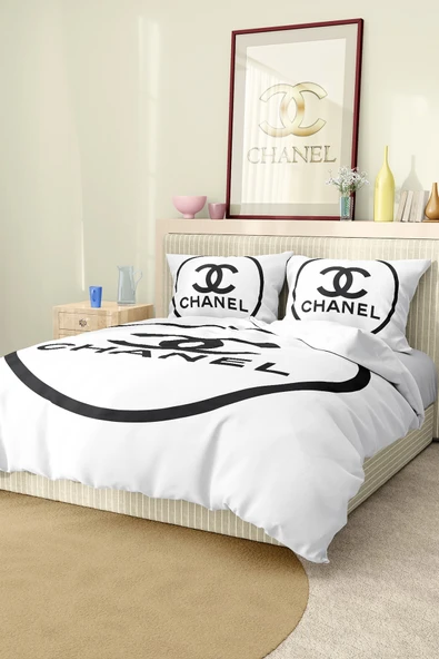 Marka Nevresim Takımı Çift Kişilik Pamuklu Saten Kumaş 6 Parça 3D Dijital Baskı Duvet Cover Set Model No:19 ürün görseli 1