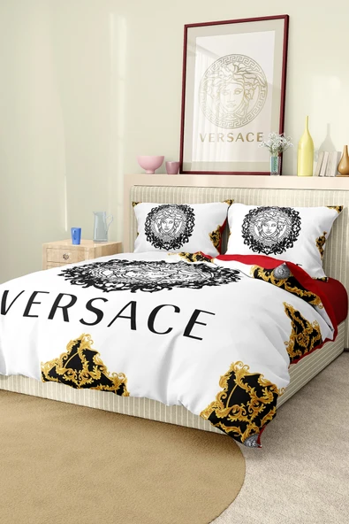 Nevresim Takımı Çift Kişilik Pamuklu Saten Kumaş 6 Parça 3D Dijital Baskı Duvet Cover Set Model No:114 ürün görseli 1