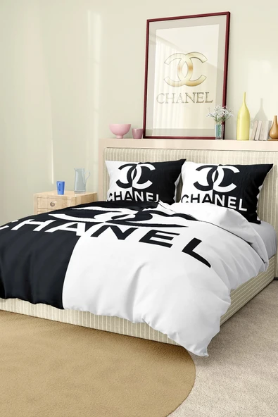 Nevresim Takımı Çift Kişilik Pamuklu Saten Kumaş 6 Parça 3D Dijital Baskı Duvet Cover Set Model No:28 ürün görseli 1