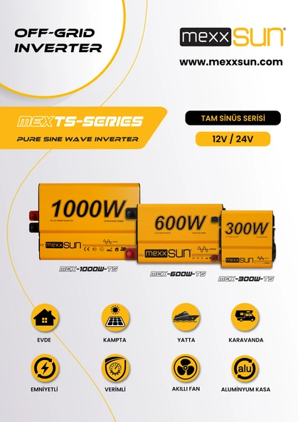 Mexxsun Tam Sinüs İnverter 12V 1000W - Resim 6