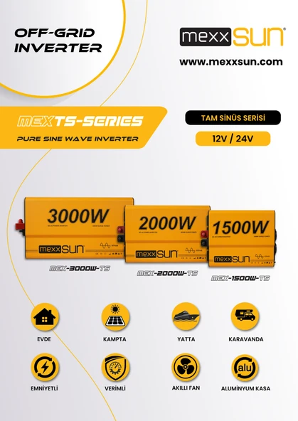 Mexxsun Tam sinüs İnverter 12V 2000W - Resim 6