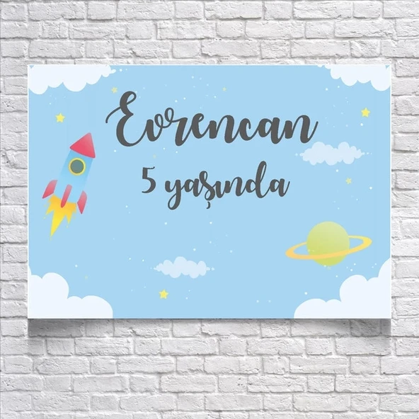 Gökyüzü Temalı Doğum Günü Afişi 70x100 Cm ürün görseli 1