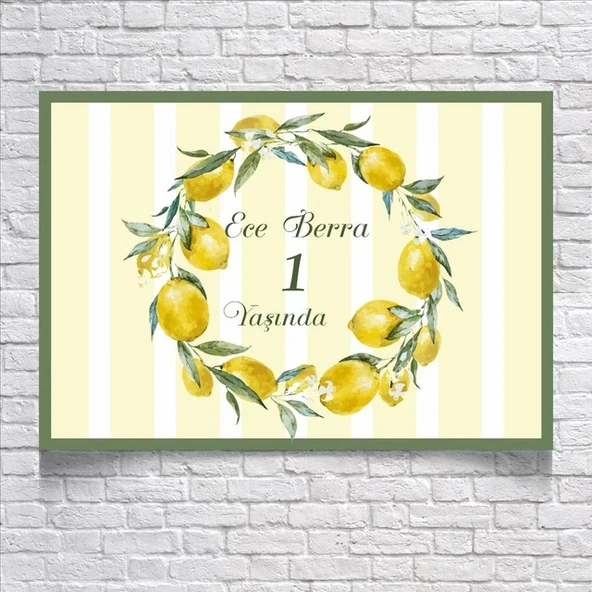 Limon Temalı Doğum Günü Afişi 35x50 Cm ürün görseli 1