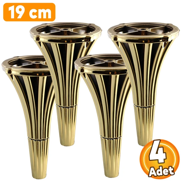 (4 ADET) İstanbul 19 cm Gold Altın Mobilya Kanepe Koltuk Tv Ünitesi Konsol Ayağı Ayak Ayakları ürün görseli 1