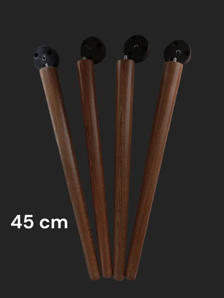 45 Cm Ceviz Ahşap Ayak Sehpa,Komidin,puf,Sandalye Ayağı -4 ADET- ürün görseli 1