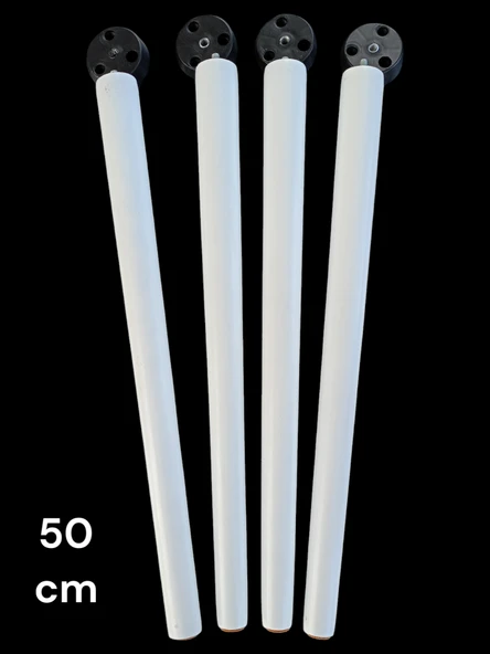 50 Cm Beyaz Ahşap Ayak Sehpa,Komidin,puf,Sandalye Ayağı ürün görseli 1