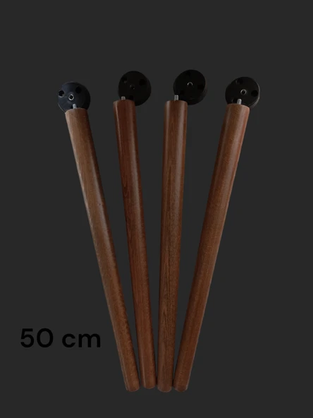 50 Cm Ceviz Ahşap Ayak Sehpa,Komidin,puf,Sandalye Ayağı - Adet- ürün görseli 1