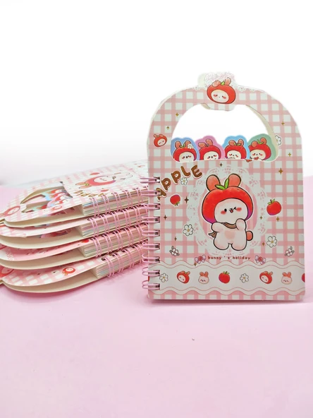 Apple Elma Tavşan Ayraçlı A6 Not Defteri (10x15 cm) - Sweet ürün görseli 1