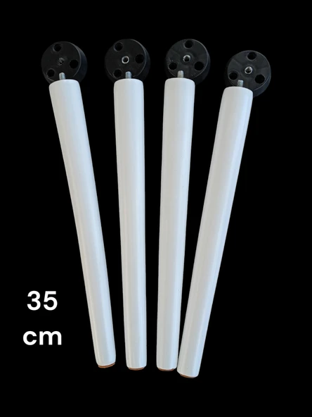 35 Cm Beyaz Ahşap Ayak Sehpa,Komidin,puf,Sandalye Ayağı ürün görseli 1