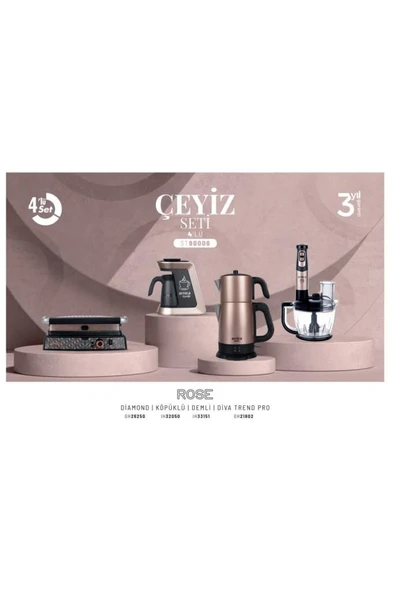 4'lü Çeyiz Seti St90006 Rose ürün görseli 1