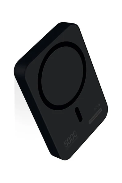 5000 mah 15W Magsafe Destekli TXM5 Powerbank – Kablosuz Şarj + Stand Tasarım Siyah ürün görseli 1