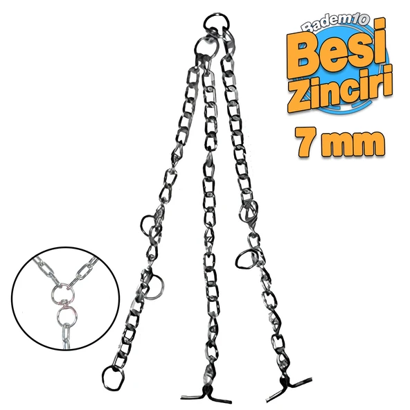Yüksek Kalite Bükülü 2.5 Kg Besi Zinciri 7 mm 70 x 100 cm Küçük-Büyük Baş Hayvan Kurbanlık Zincir ürün görseli 1